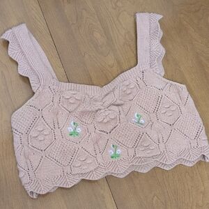 Elegant Knit Crop Top in Tan